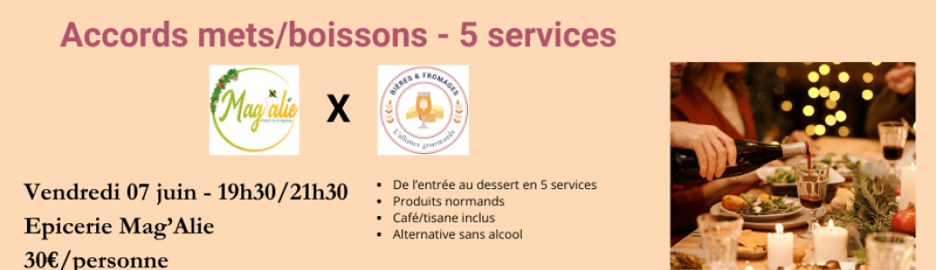 Accord mets-boissons - 5 services