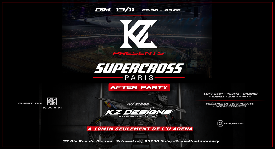 Tickets Supercross de Paris / KZ Designs After Party Billetweb