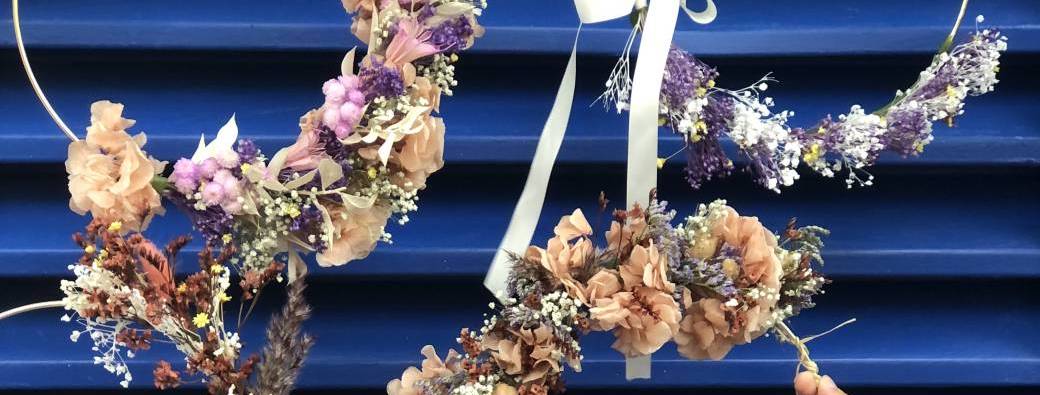 Atelier couronne de fleurs séchées à la Halle Flachat