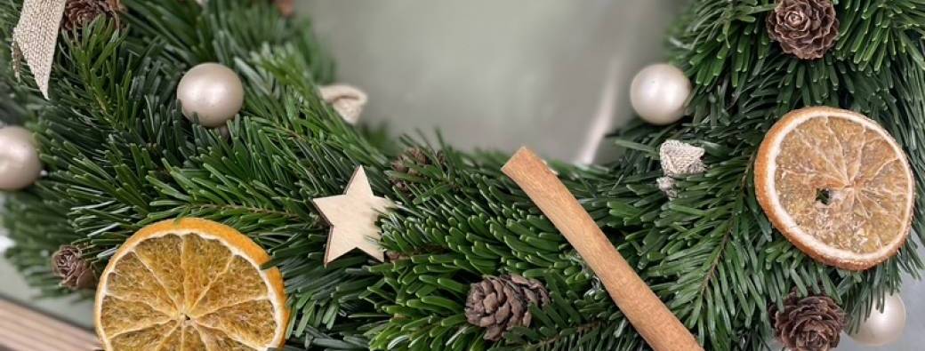 Couronne de Noël / Centre de table chez Racine