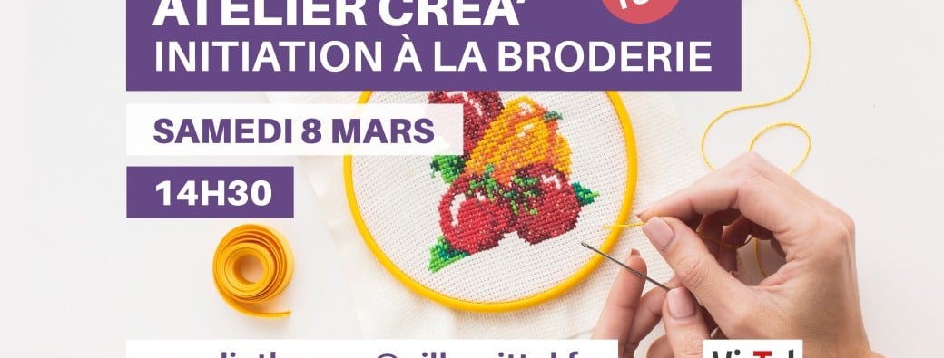 Atelier Créa' :  initiation Broderie (8 ans et plus)