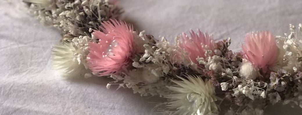 Atelier floral : couronne de fleurs séchées