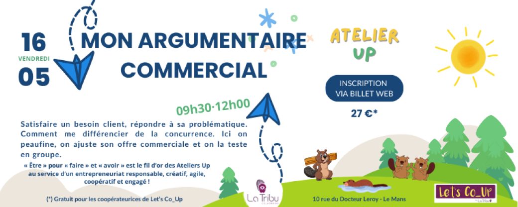 ATELIER UP - Mon argumentaire commercial