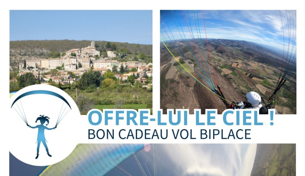 offrez un bon cadeau pour un vol en parapente