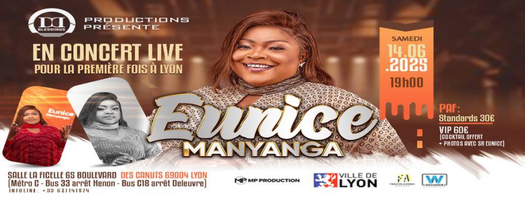 Concert live Eunice Manyanga pour la première fois à Lyon 