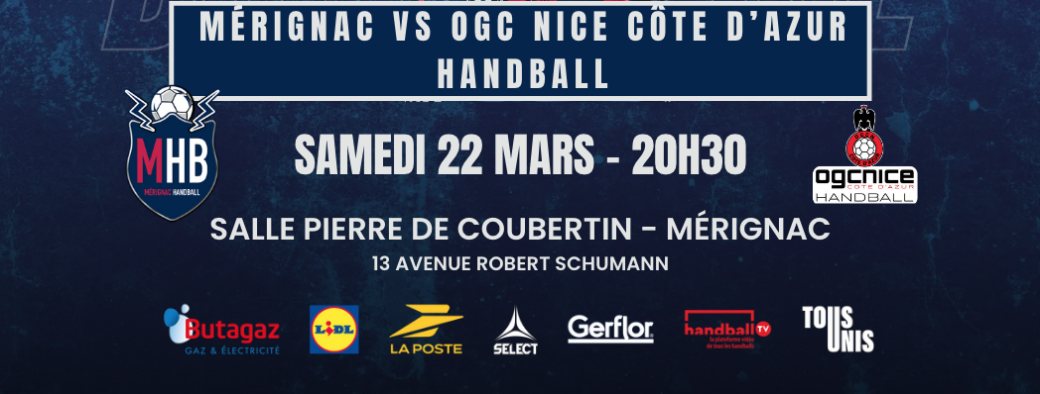 J15 LBE Mérignac Handball vs OGC NICE COTE D'AZUR