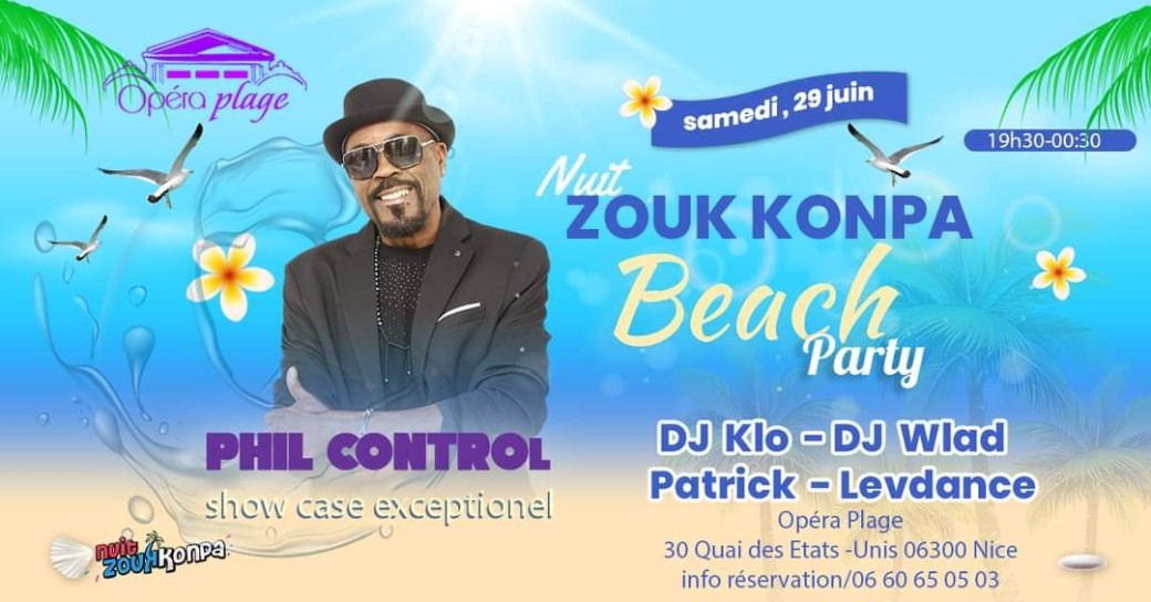 Nuit Zouk Konpa Beach avec Phil Control 