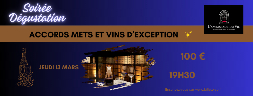 Soirée Accords Mets et VINS D'EXCEPTION 