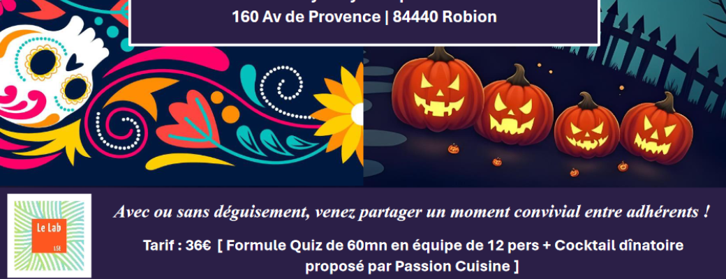 Soirée Conviviale Adhérents |  Cocktail & Quiz d'Halloween