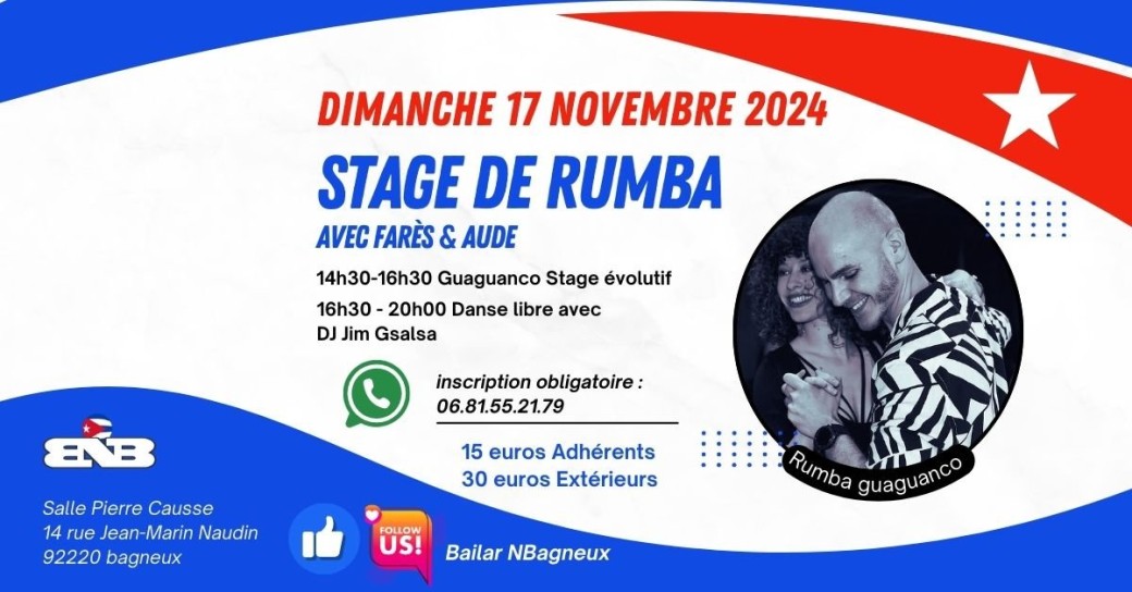 Stage de Rumba avec Farès & Aude 15 Décembre 24