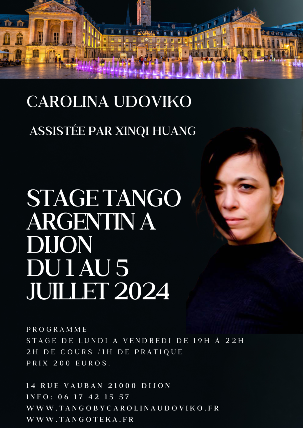 Stage été 2024 en tango à Dijon par Carolina UDOVIKO