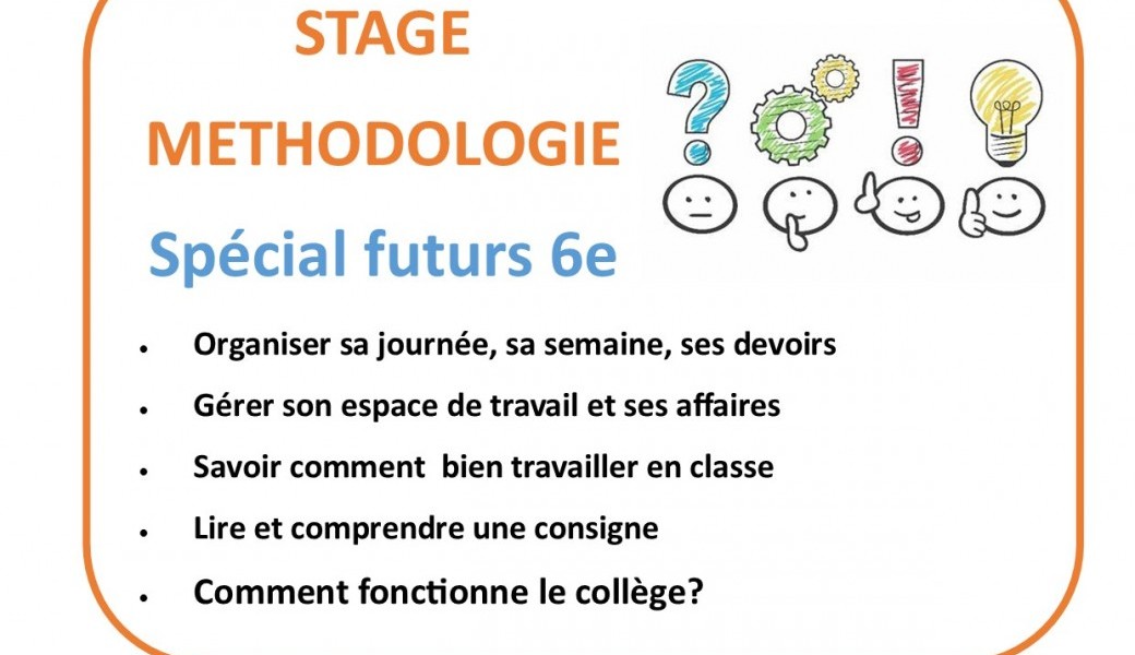 STAGE METHODOLOGIE spécial entrée 6e