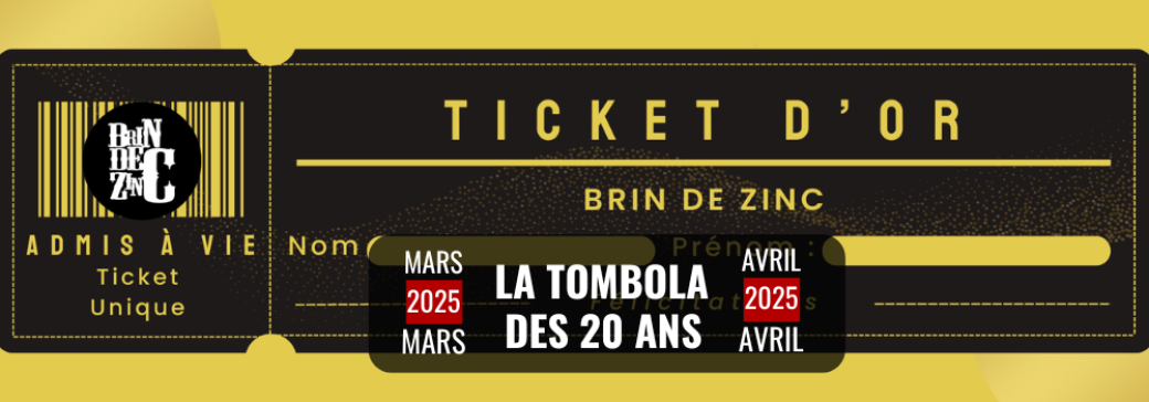 Tombola des 20 ans du Brin de Zinc