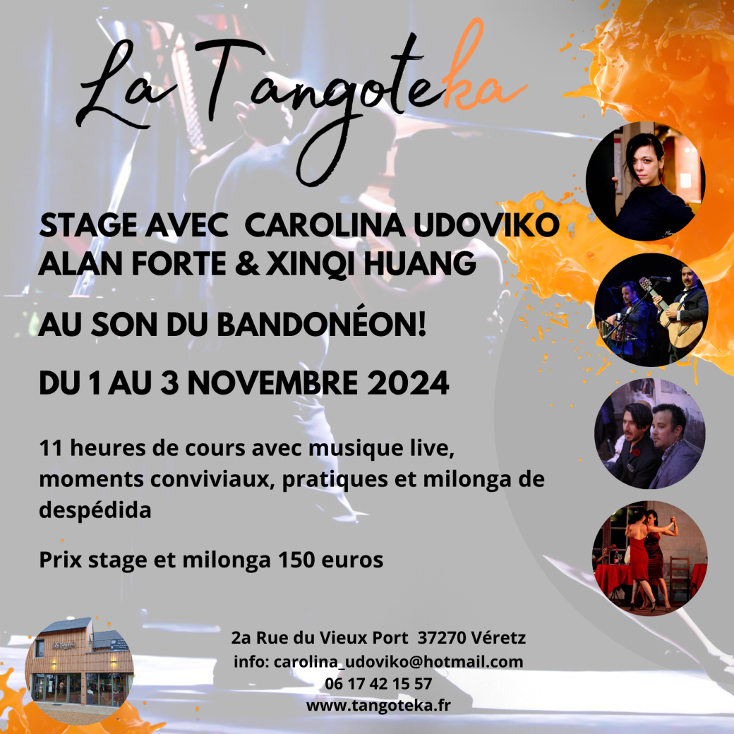 Weekend Tango Argentin | La Tangoteka | Avec Carolina Udoviko, Alan Forte et Xinqi | 1 - 3 nov. 2024