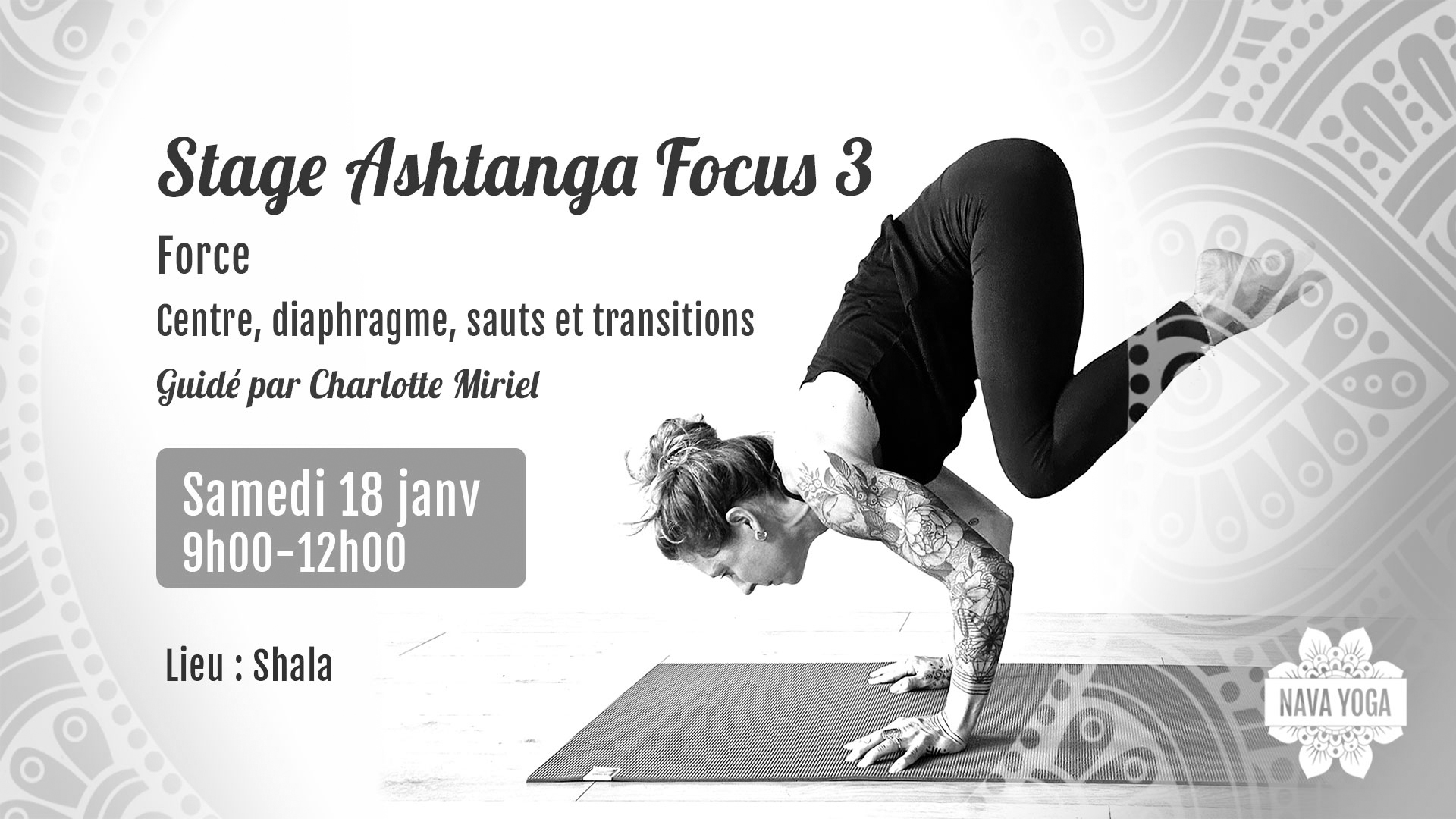 Stage Ashtanga Focus 3 : Force - animé par Charlotte - niveau inter/avancé